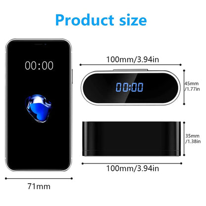 Mini Table Clock Camera 4K – Hidden Camera with WiFi & Night Vision for Smart Security