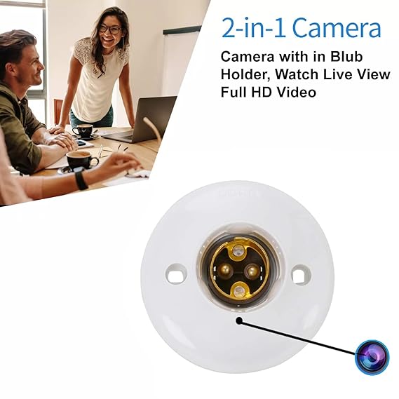 1080P WiFi Bulb Socket Hidden Camera - Wireless Spy Cam