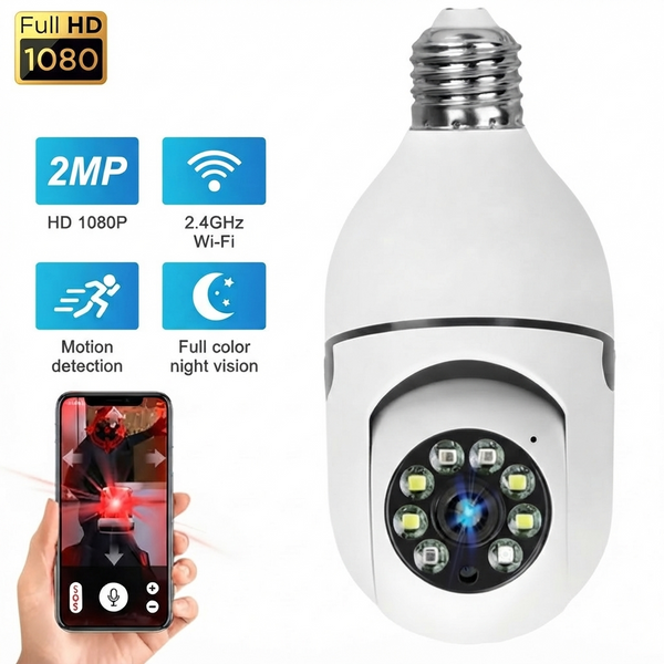 WiFi PTZ Bulb Camera E27