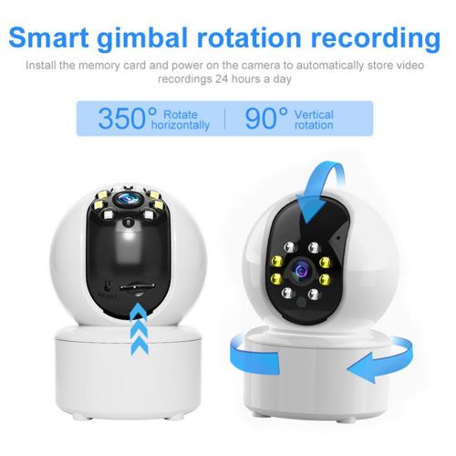 Smart IP WiFi panorama camera with 360 PTZ rotation capabilities on a white background