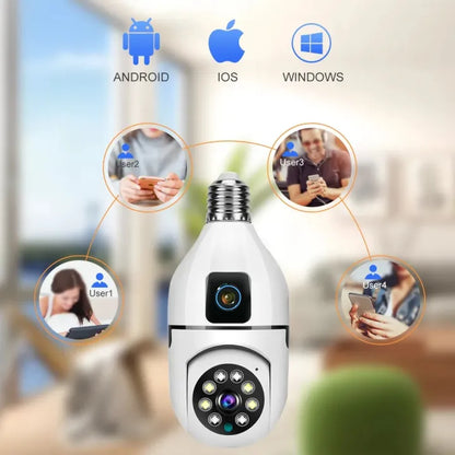V380 Pro 4MP Dual Lens Dual Screen WiFi Camera - 360° PTZ, Two-Way Audio