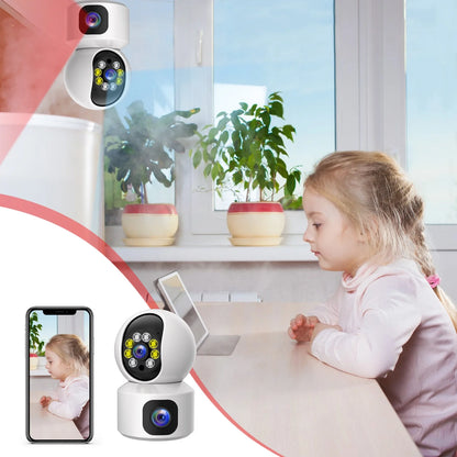 Wifi CCTV Camera Dual lens 2K HD – Smart PTZ Cam Home Security and Surveillance