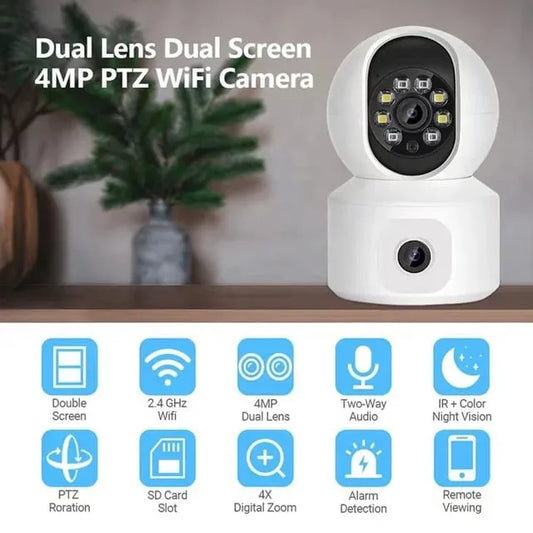 Wifi CCTV Camera Dual lens 2K HD – Smart PTZ Cam Home Security and Surveillance