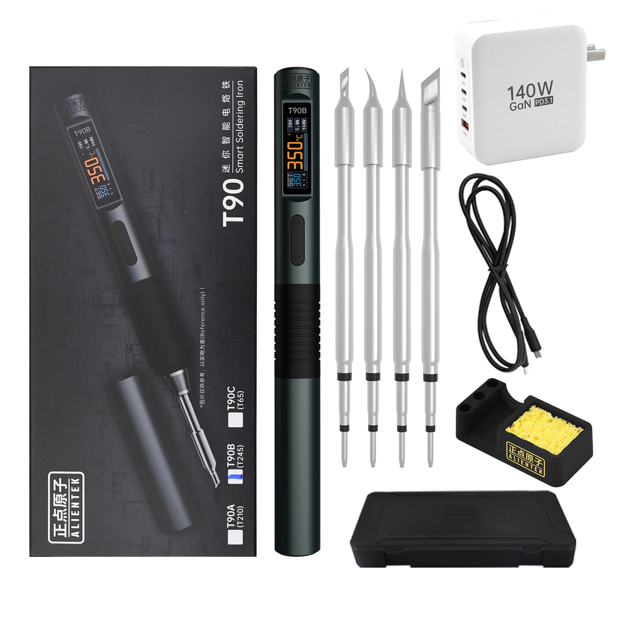 ALIENTEK T90 Smart Soldering Iron front angle | Smaronics