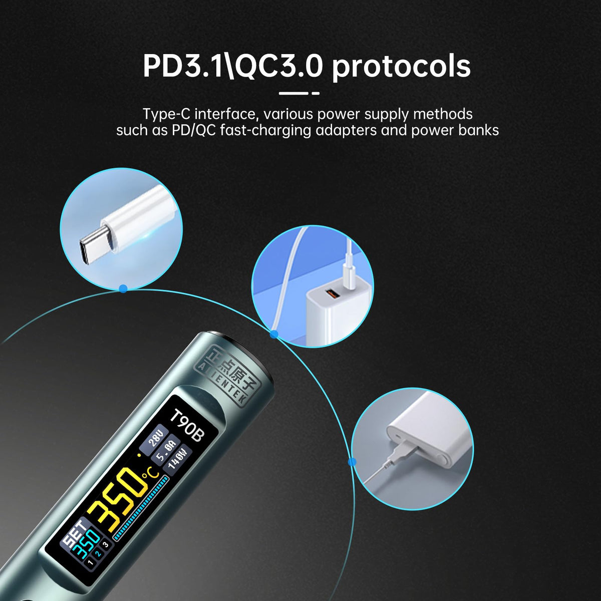 ALIENTEK T90 Smart Soldering Iron package contents view | Smaronics