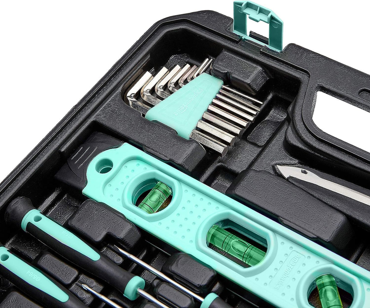 Amazon Basics 142-Piece Tool Kit feature close up view | Smaronics