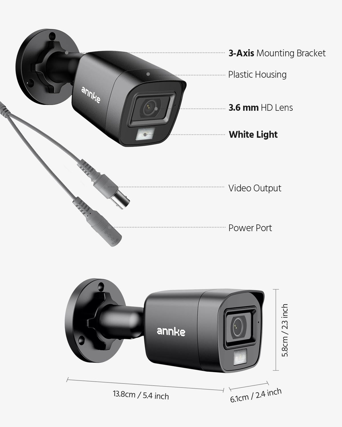 annke 1080p hd tvi security surveillance camera product detail close u