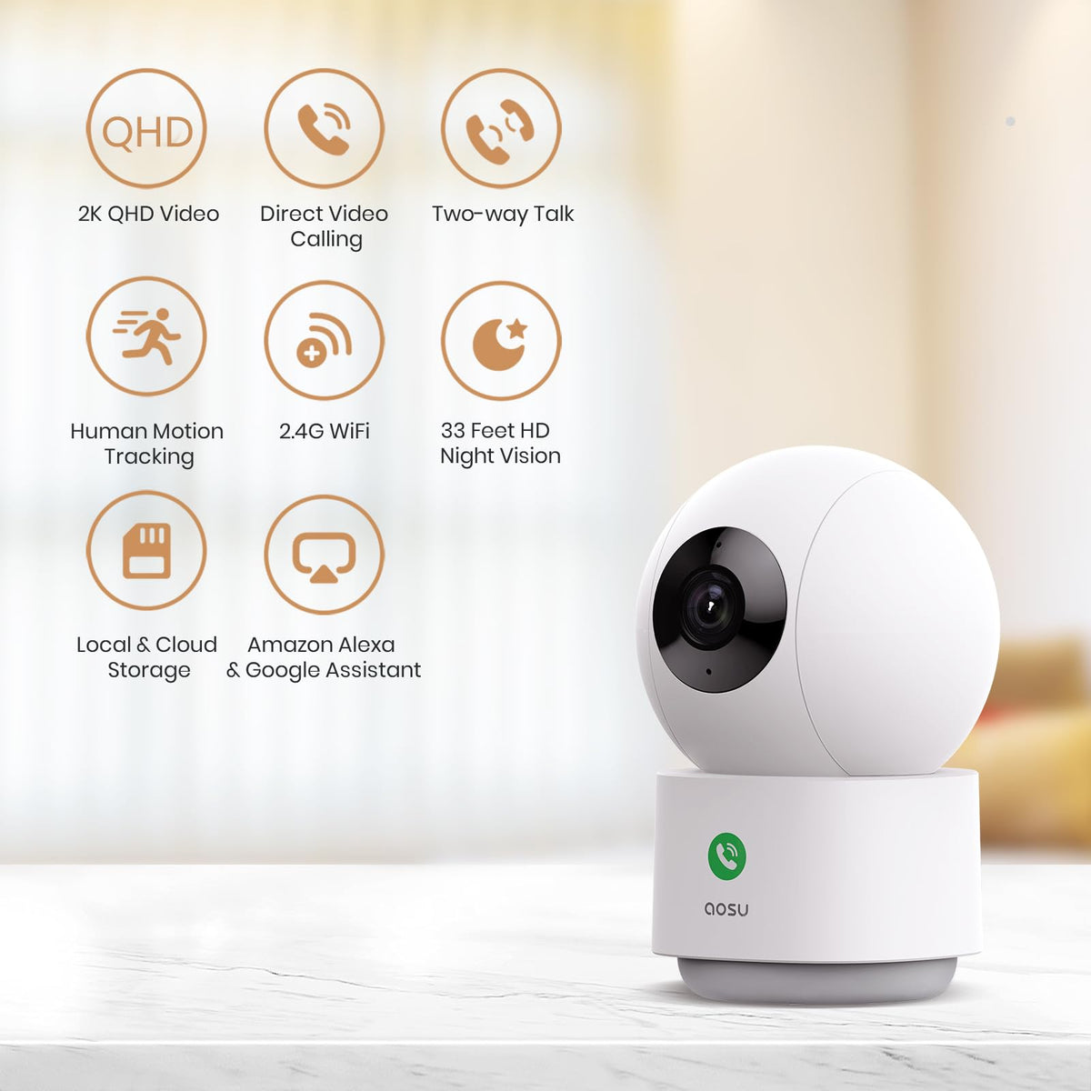 aosu 2K Indoor Camera package contents view | Smaronics