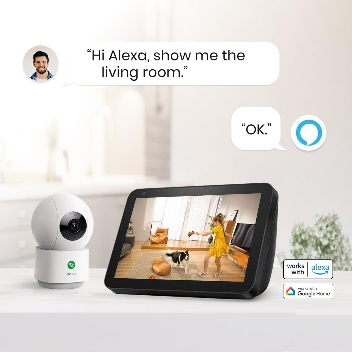 aosu 2K Indoor Camera product detail close up | Smaronics
