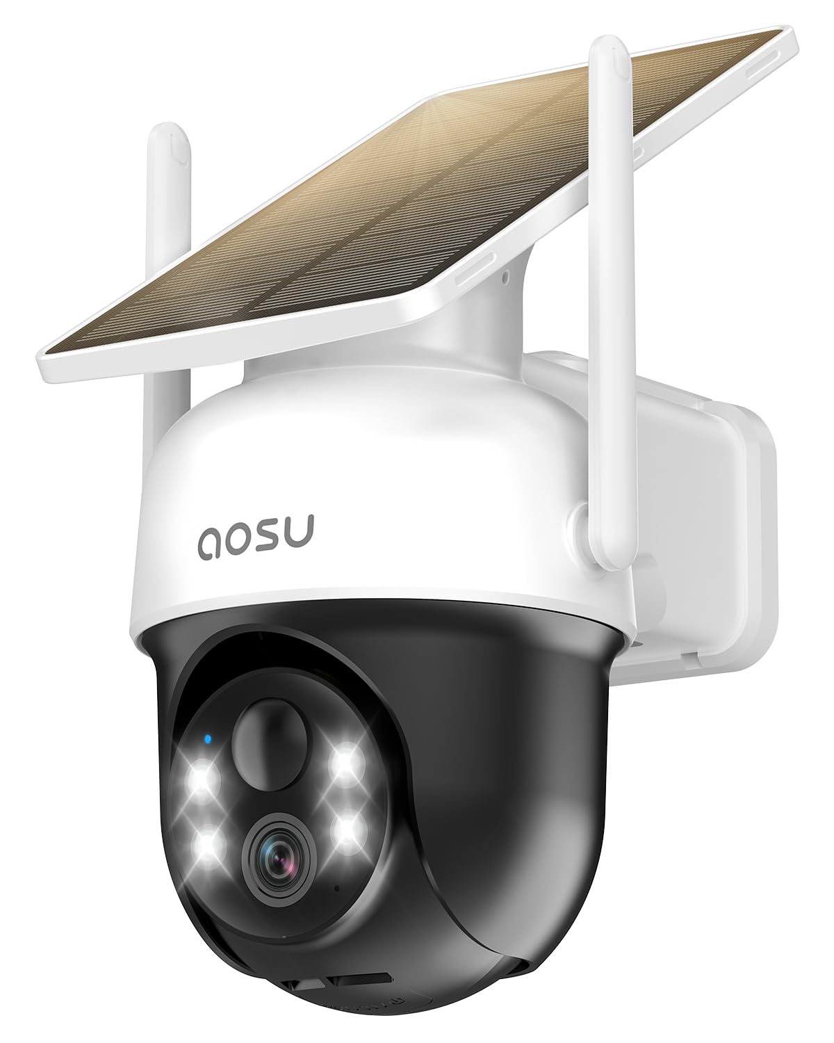 aosu solar camera outdoor wireless for home surveillance front angle p