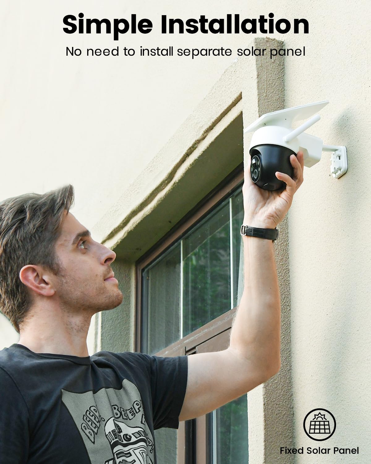 aosu solar camera outdoor wireless for home surveillance rear design p