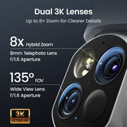 AOSU T2 Dual-Lens 3K Security Camera rear design | Smaronics