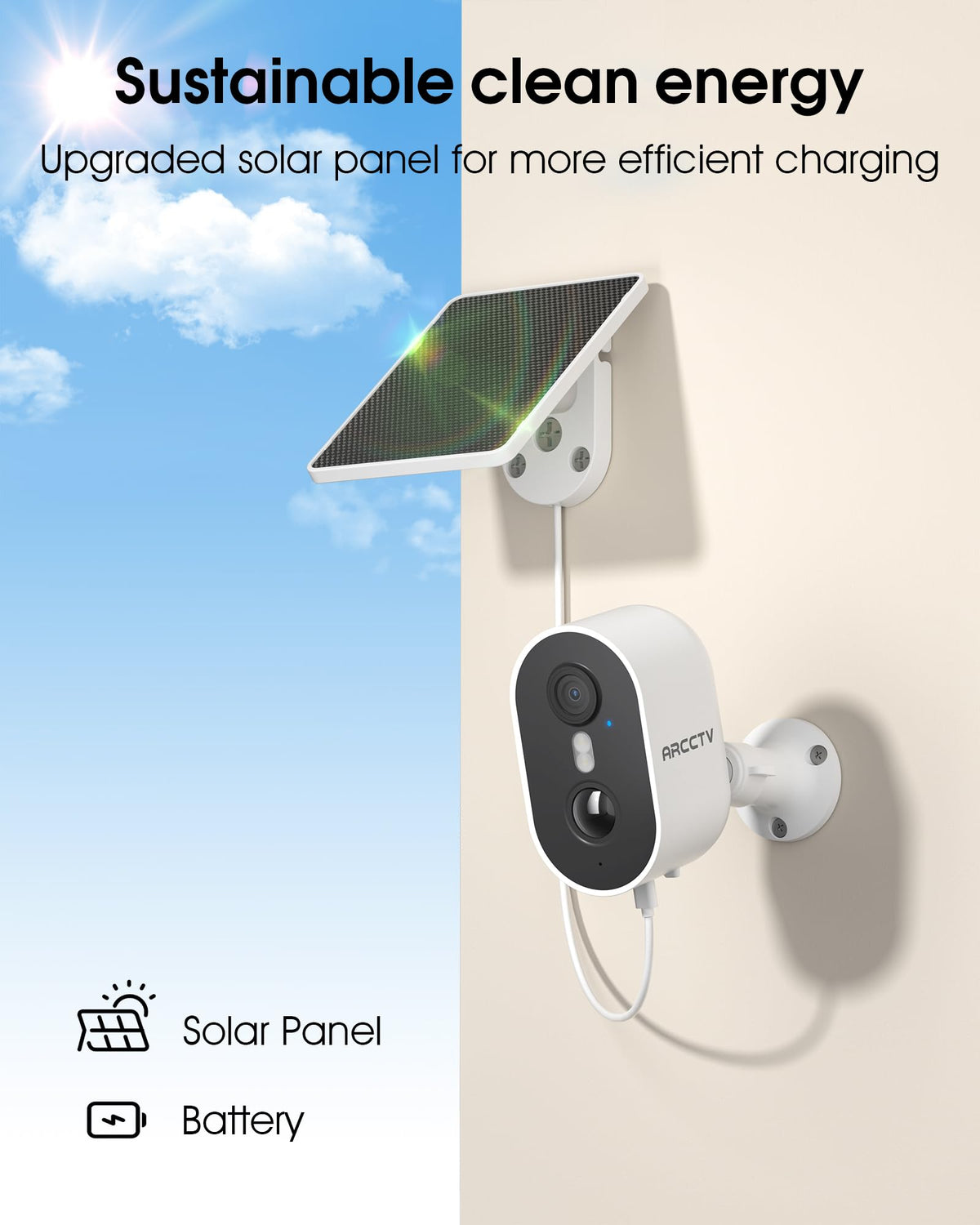 Arcctv Solar Security Camera 4MP rear design | Smaronics