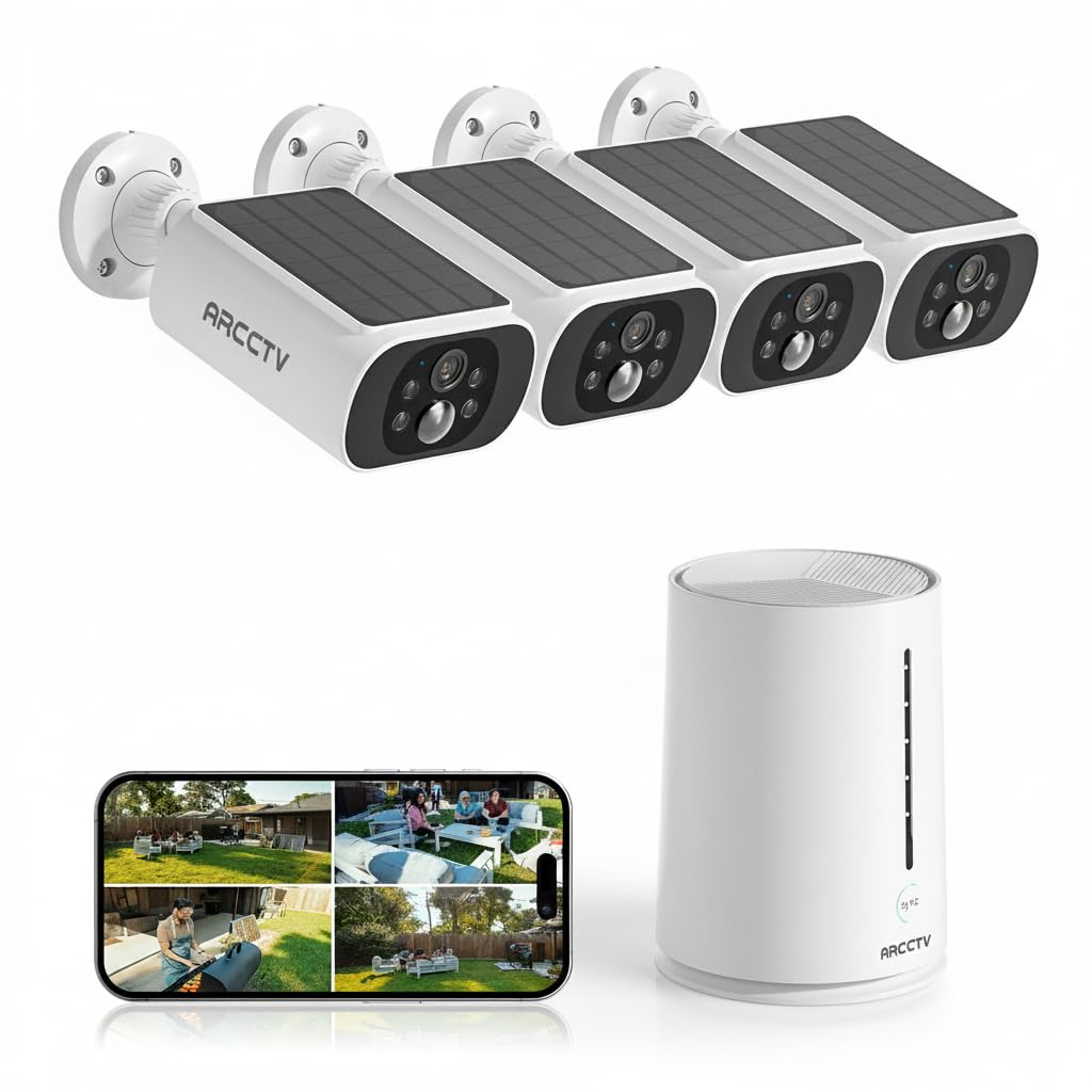 Arcctv Solar Security Camera Kit front angle | Smaronics