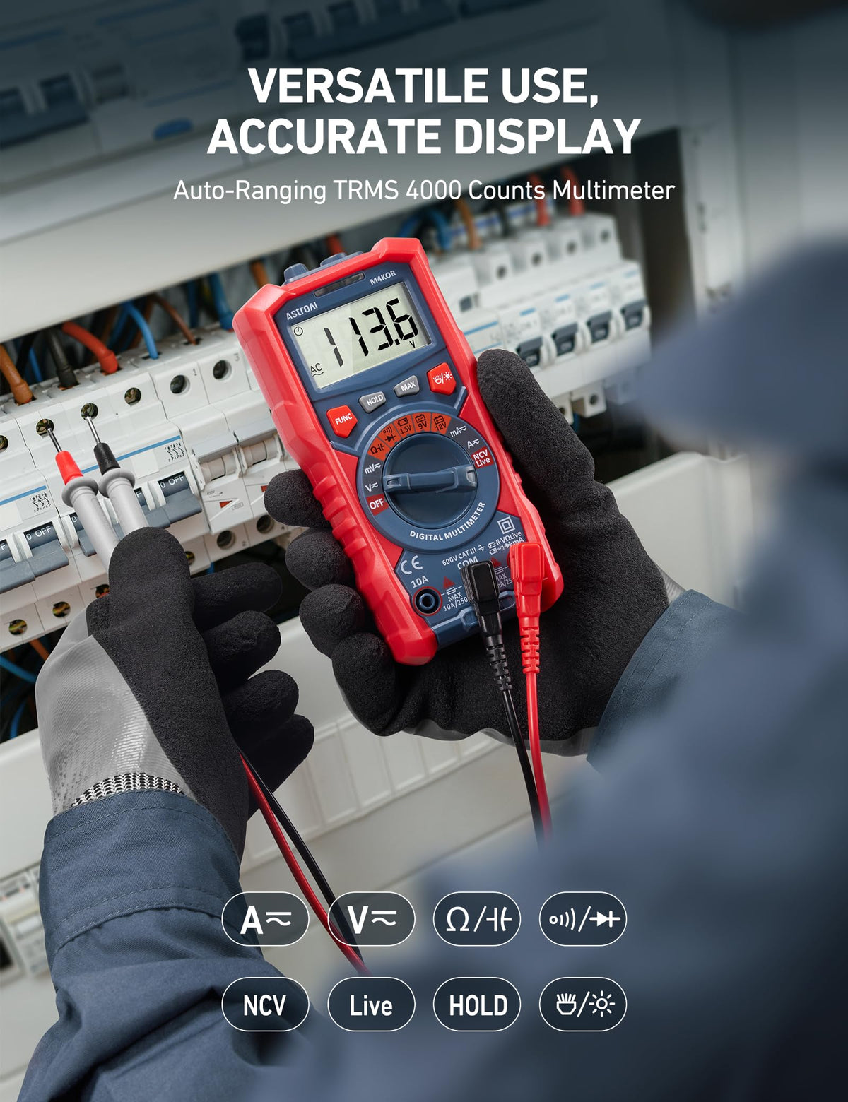AstroAI Digital Multimeter, TRMS 4000 Counts image 2