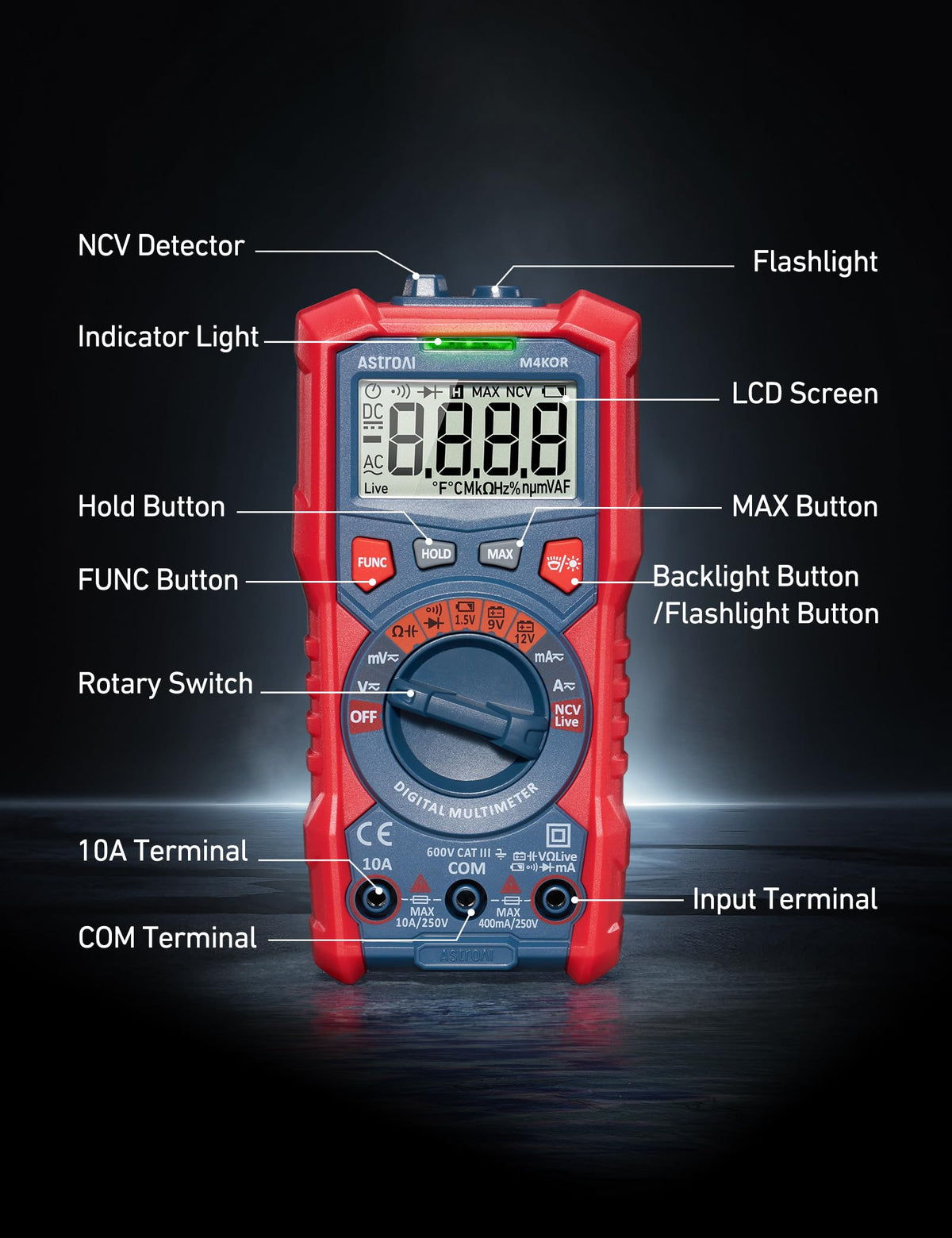 AstroAI Digital Multimeter, TRMS 4000 Counts image 7