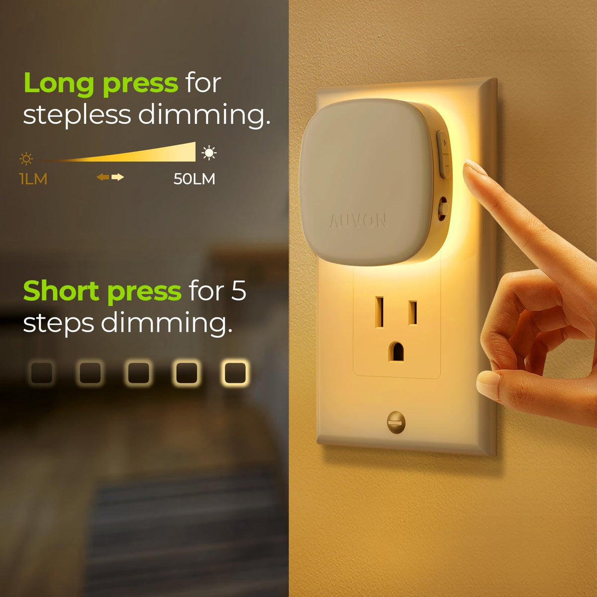 AUVON Backlit Night Light 4 Packs clip and build detail | Smaronics