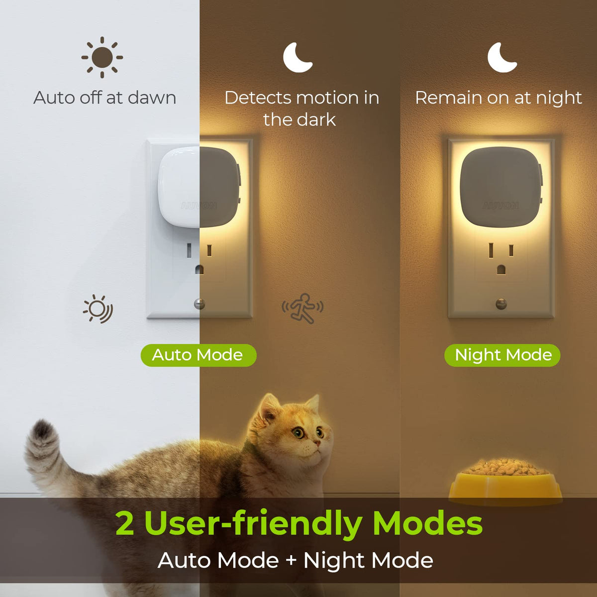 AUVON Backlit Night Light 4 Packs side profile | Smaronics