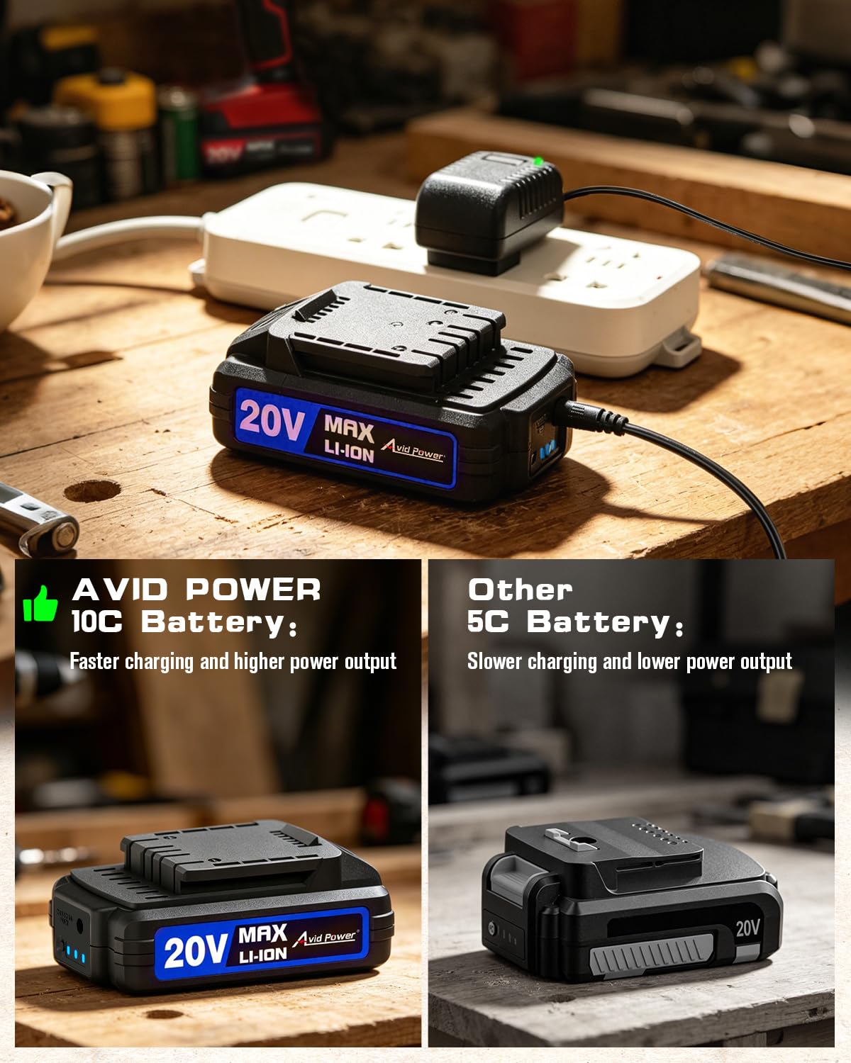 avid power 20v cordless electric drill set package contents view | Sma