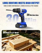 AVID POWER 20V Cordless Electric Drill Set rear design | Smaronics