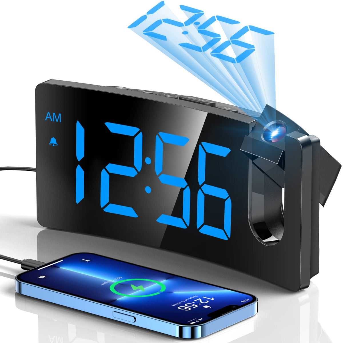 bedside digital alarm clock front angle product view | Smaronics
