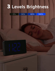 bedside digital alarm clock side profile product view | Smaronics