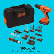 black decker 20v max cordless drill driver kit side profile product vi