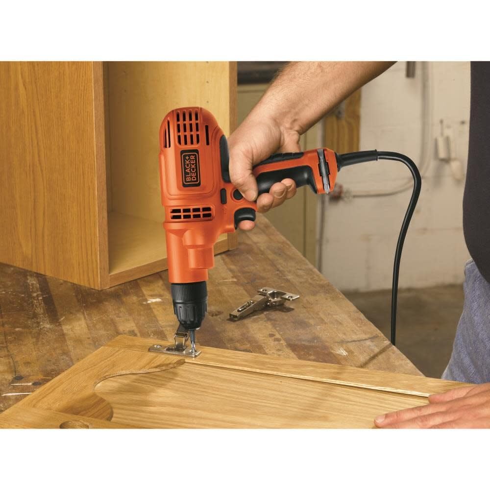 Black+Decker Corded Drill, 5.5-Amp rear design | Smaronics