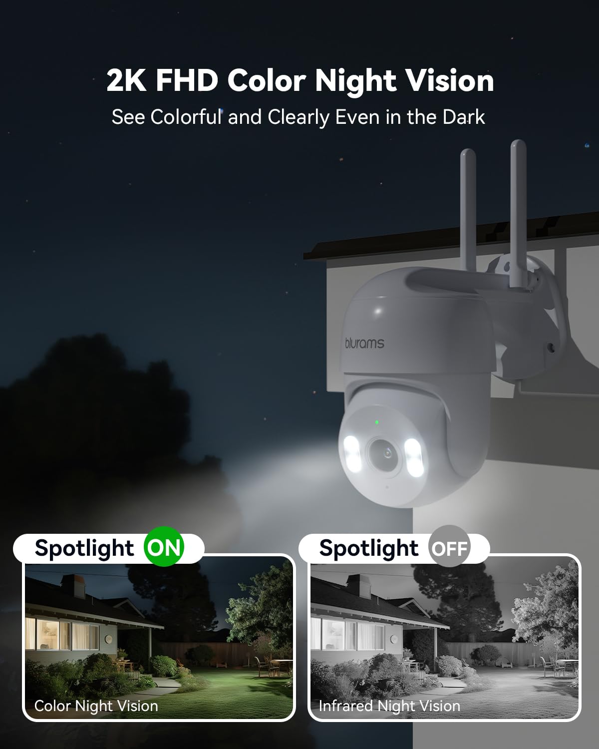 blurams 2Pack Security Cameras Outdoor Wired side profile | Smaronics