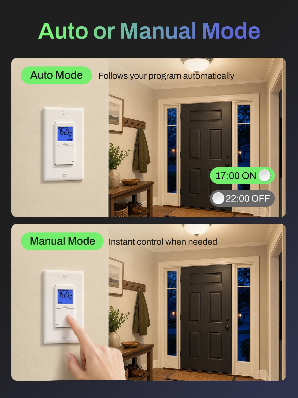 bn link 7 day programmable timer switch for lights fans feature close