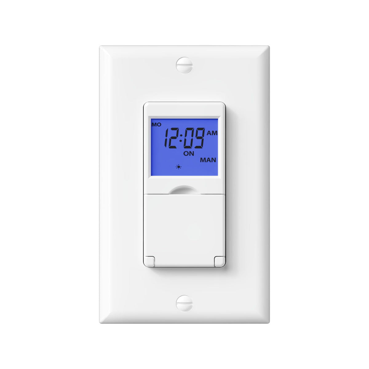 bn link 7 day programmable timer switch for lights fans front angle pr