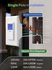 bn link 7 day programmable timer switch for lights fans product detail