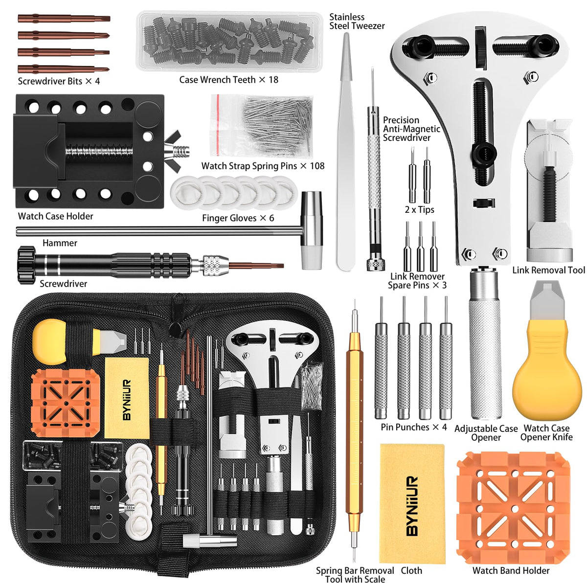 BYNIIUR Watch Repair Kit with 155 PCS Tools real usage | Smaronics