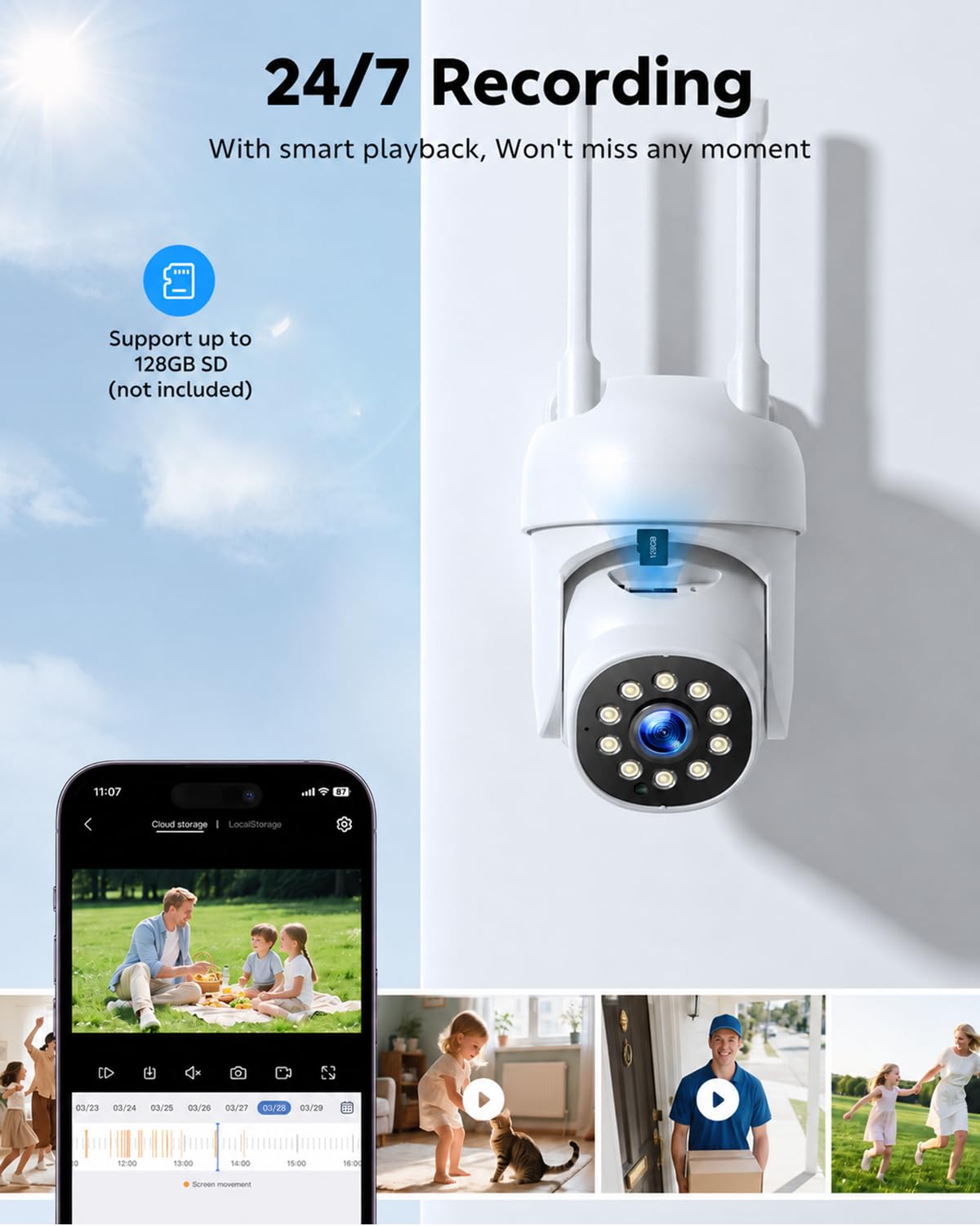 camcamp bc1110 outdoor wifi security camera product detail close up |