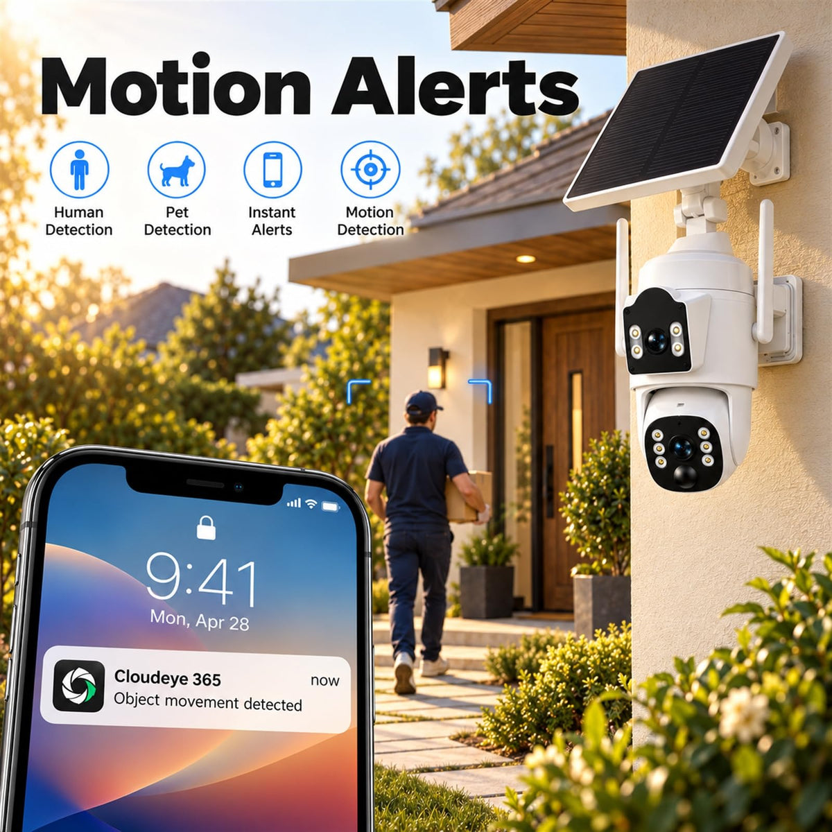 Camcamp Solar Security Cameras product detail close up | Smaronics