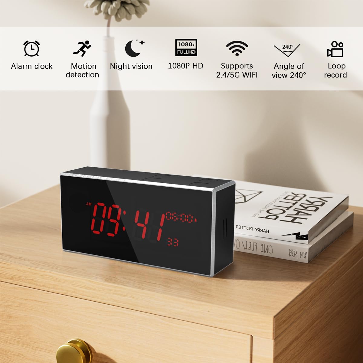 Camera Clock 1080P HD with Night Vision image 2