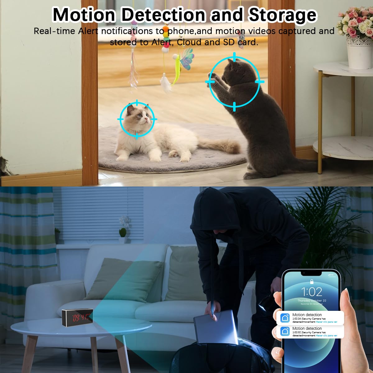 Camera Clock 1080P HD with Night Vision image 4