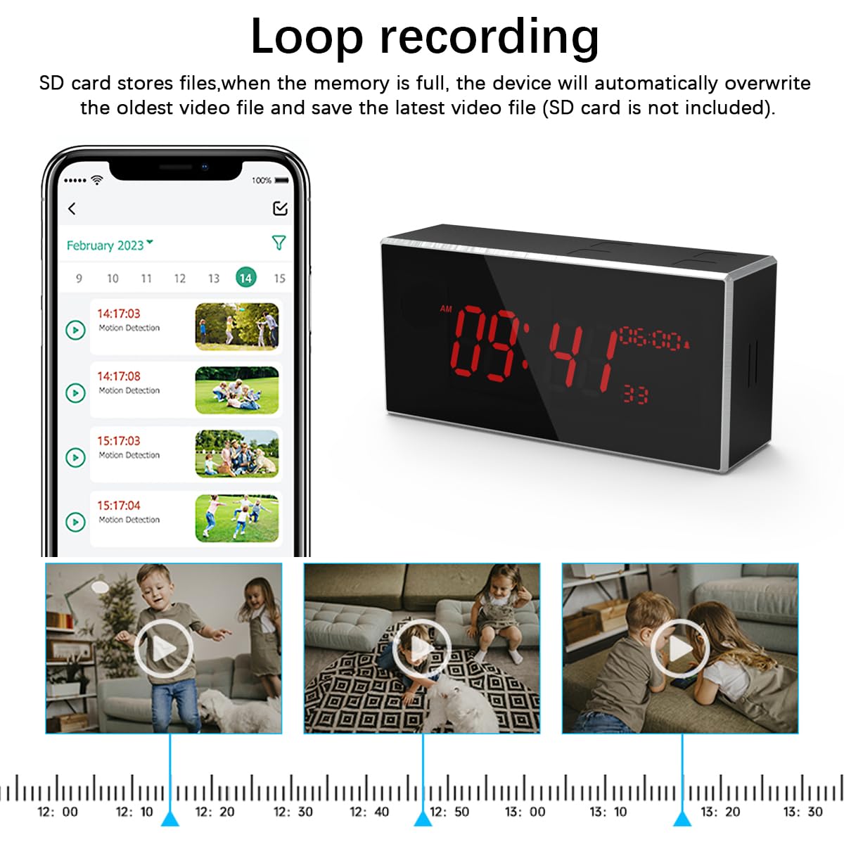 Camera Clock 1080P HD with Night Vision image 5