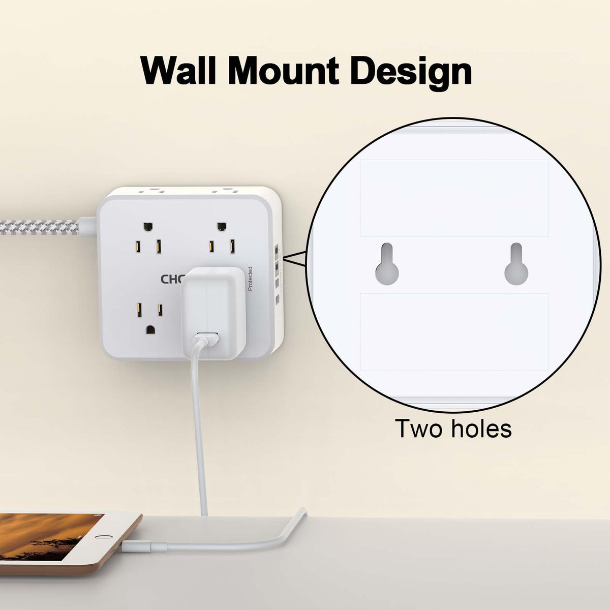 CHCORE Surge Protector Power Strip image 5
