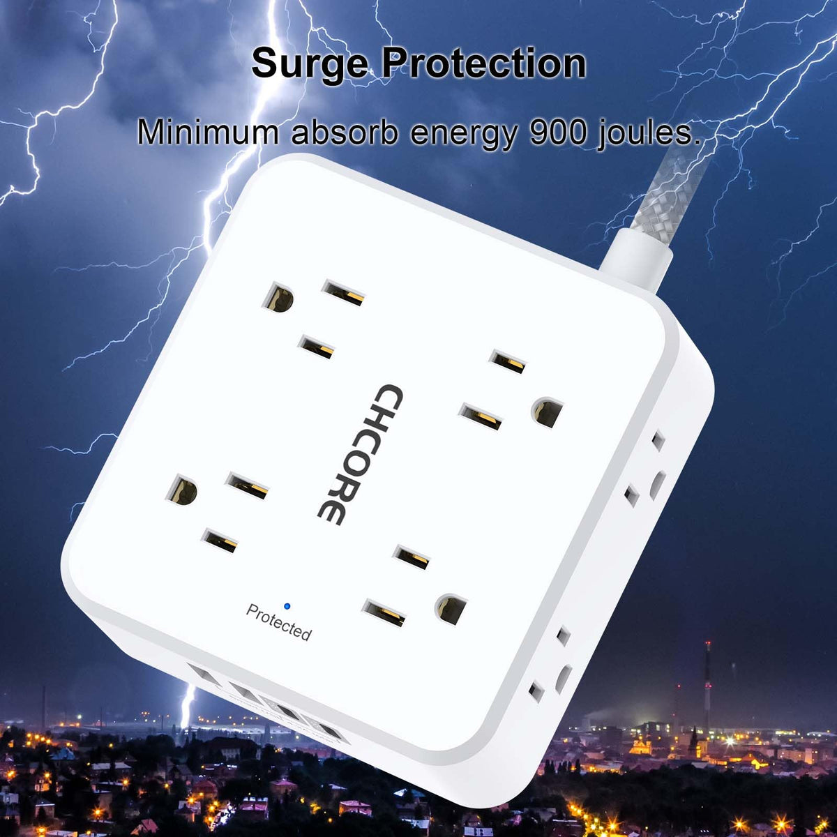 CHCORE Surge Protector Power Strip image 6