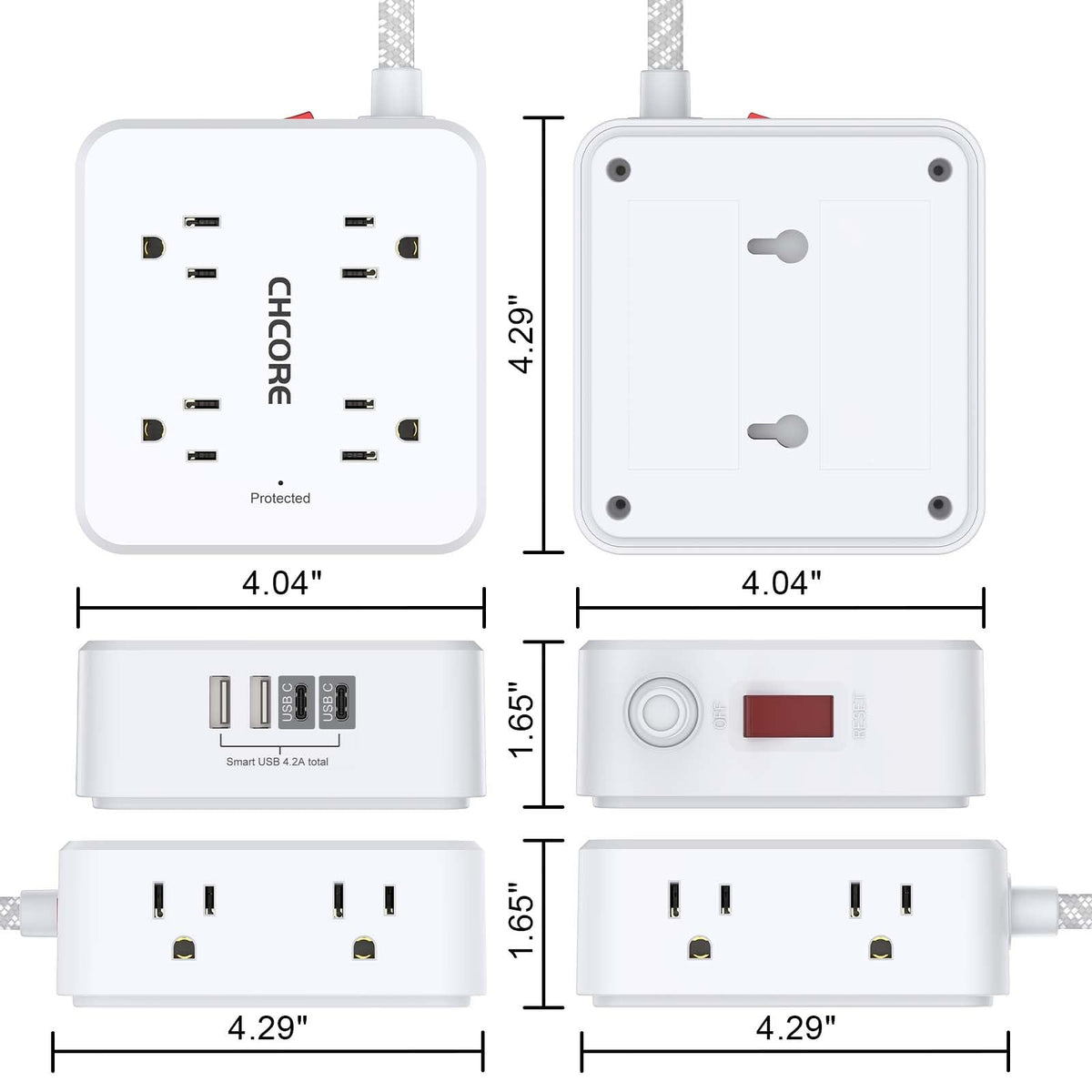 CHCORE Surge Protector Power Strip image 7