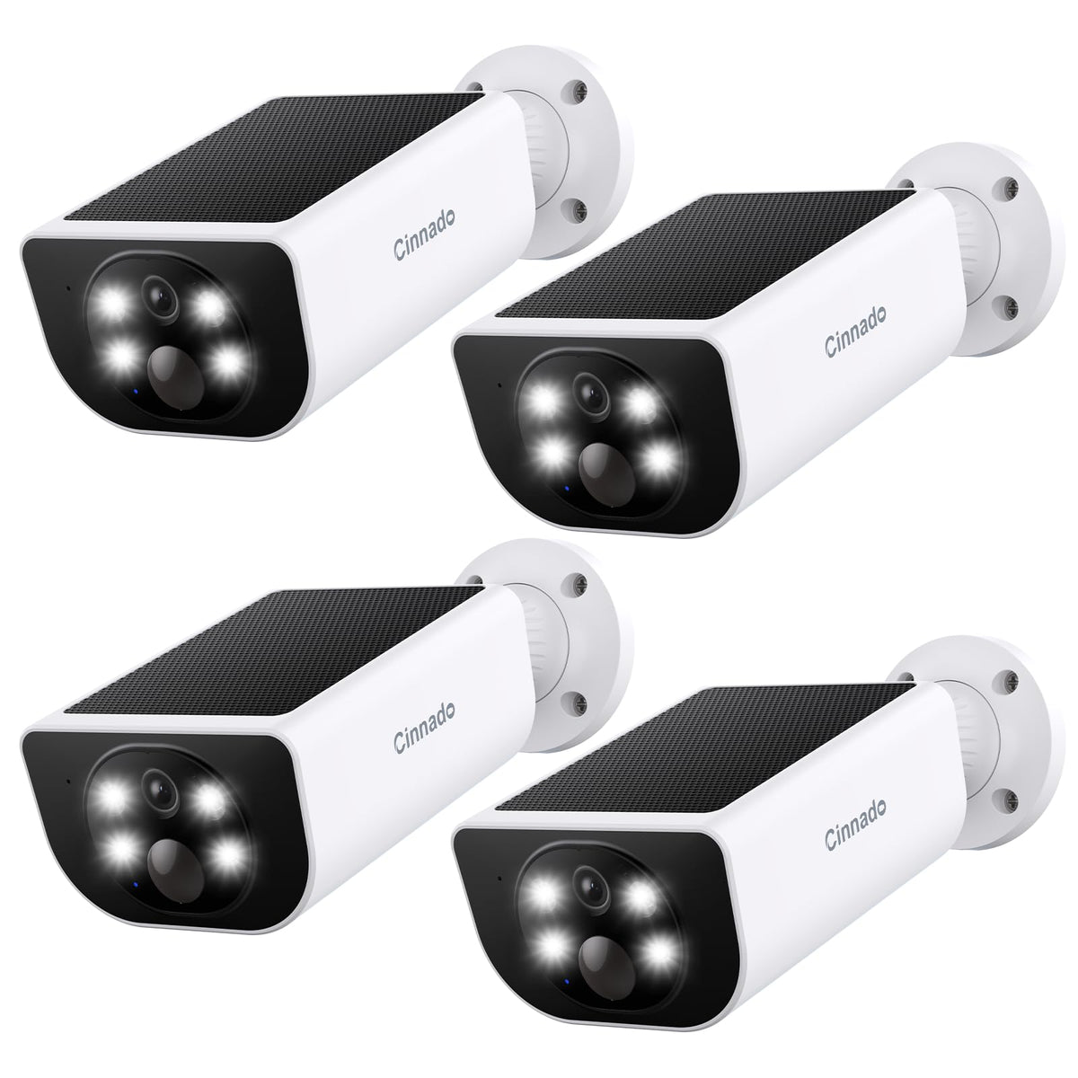 cinnado security cameras wireless outdoor integrated solar panel front