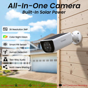 cinnado security cameras wireless outdoor integrated solar panel rear