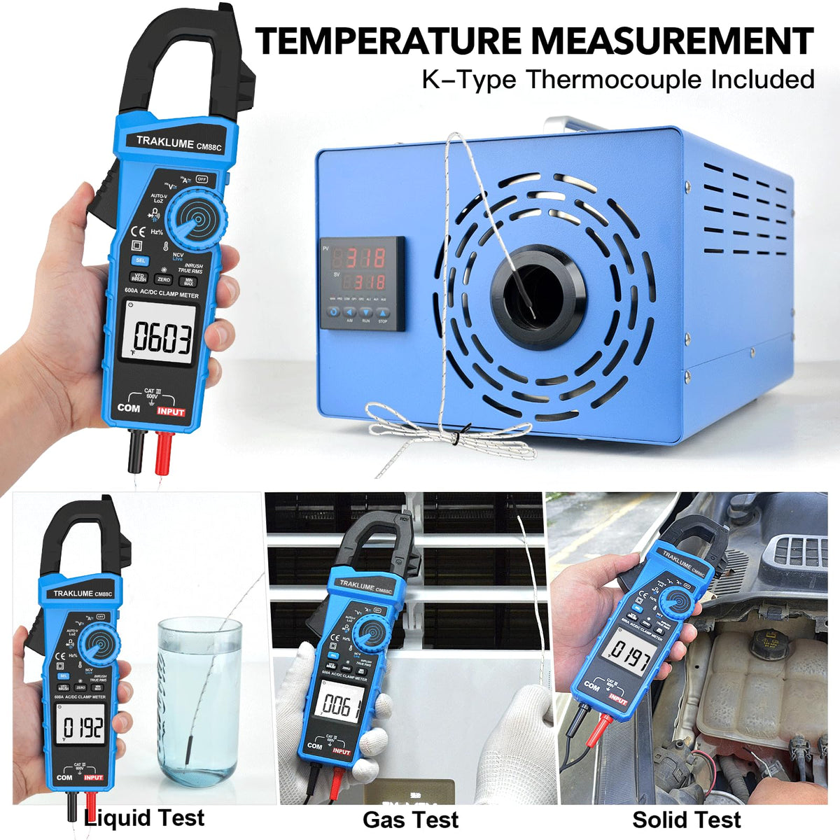Clamp Meter Multimeter 600A AC/DC package contents view | Smaronics
