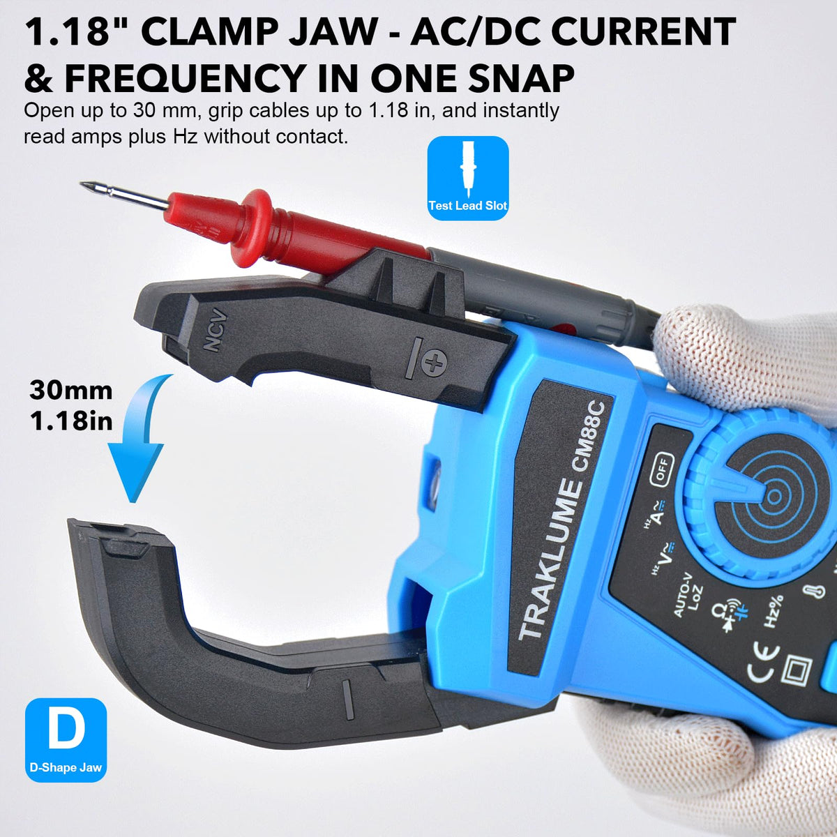 Clamp Meter Multimeter 600A AC/DC side profile | Smaronics