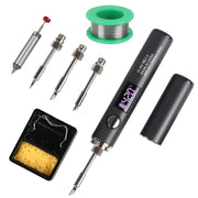 Cordless Soldering Iron Kit with OLED Screen front angle | Smaronics