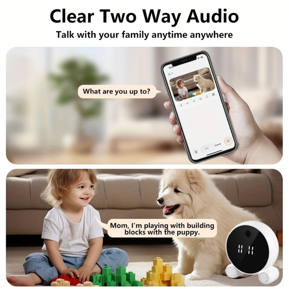 Desktop Security Clock Camera with Display front angle | Smaronics