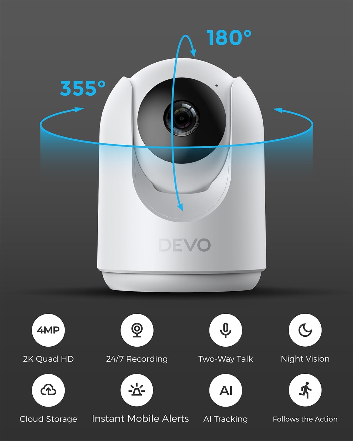 devo indoor security camera feature close up view | Smaronics