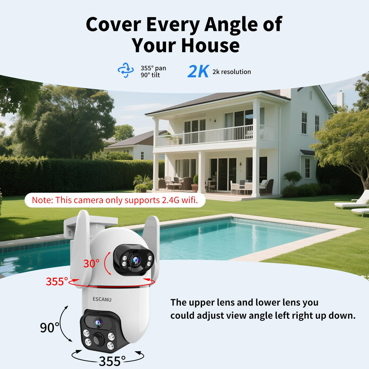 Dual Lens Security Camera 2K Ultra HD image 7