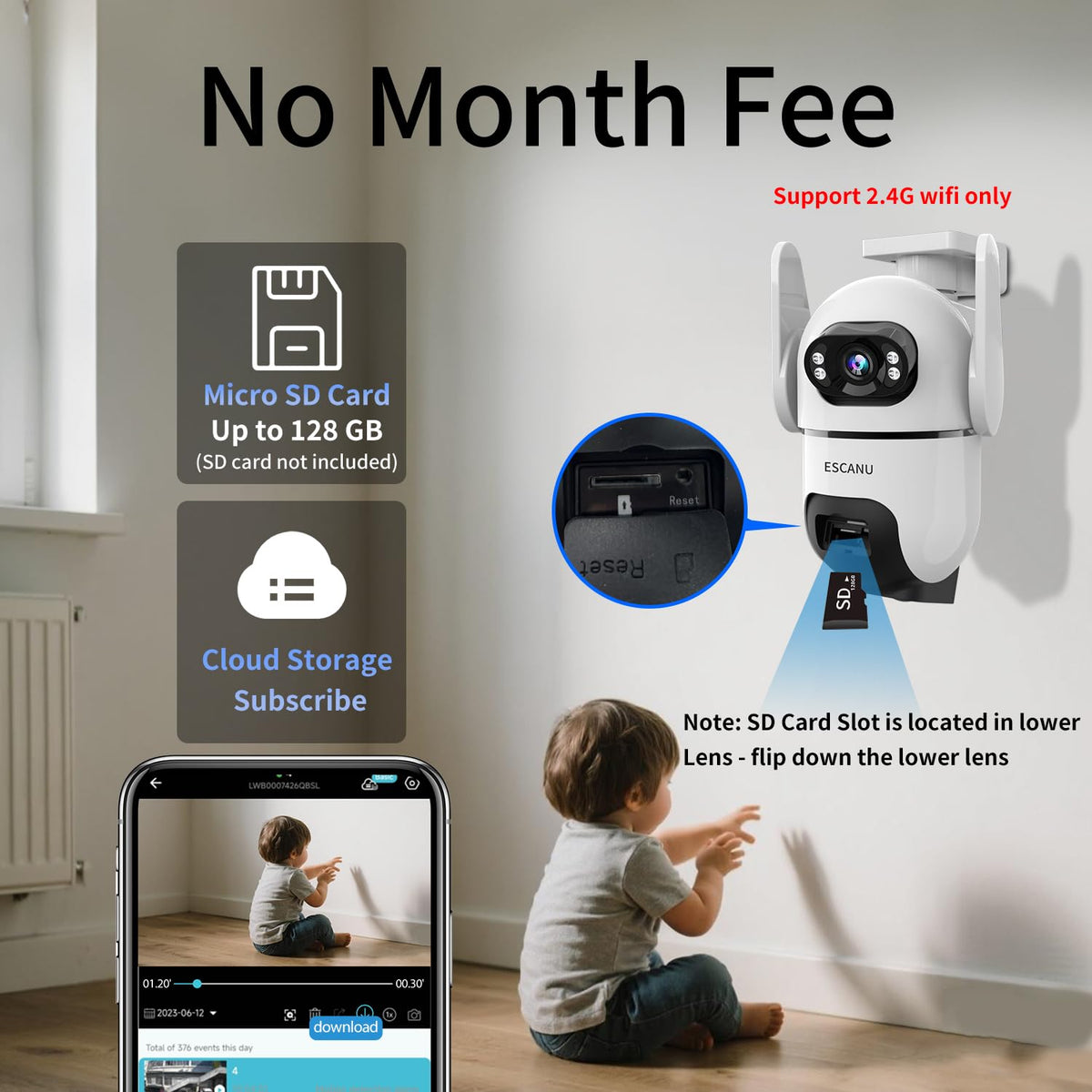 Dual Lens Security Camera 2K Ultra HD image 8